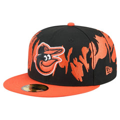 Baltimore Orioles Retro Pattern 59FIFTY Fitted Hat - Black/Orange | New Era