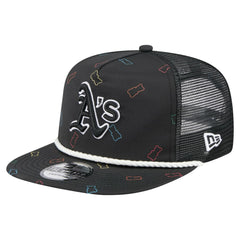 Athletics Gummy Golfer Trucker Adjustable Hat - Black | New Era