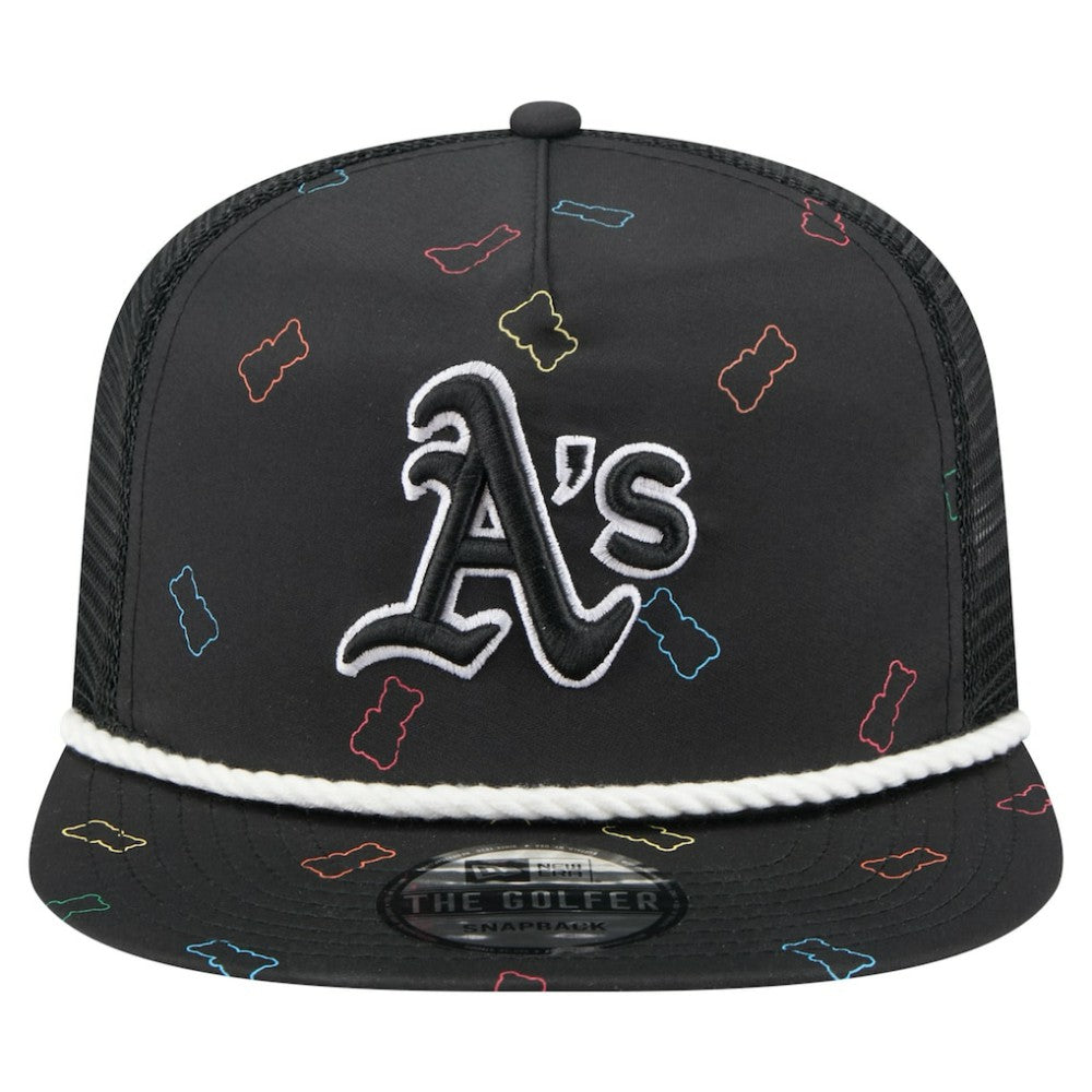 Athletics Gummy Golfer Trucker Adjustable Hat - Black | New Era
