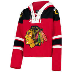 Chicago Blackhawks '47 Women's Cropped Superior Lacer Pullover Hoodie