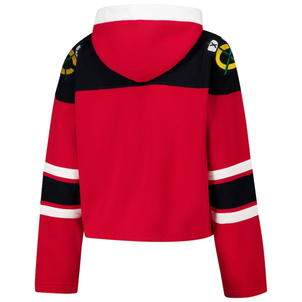 Chicago Blackhawks '47 Women's Cropped Superior Lacer Pullover Hoodie