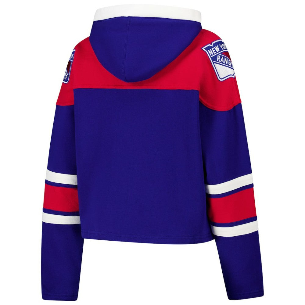 New York Rangers '47 Women's Cropped Superior Lacer Pullover Hoodie