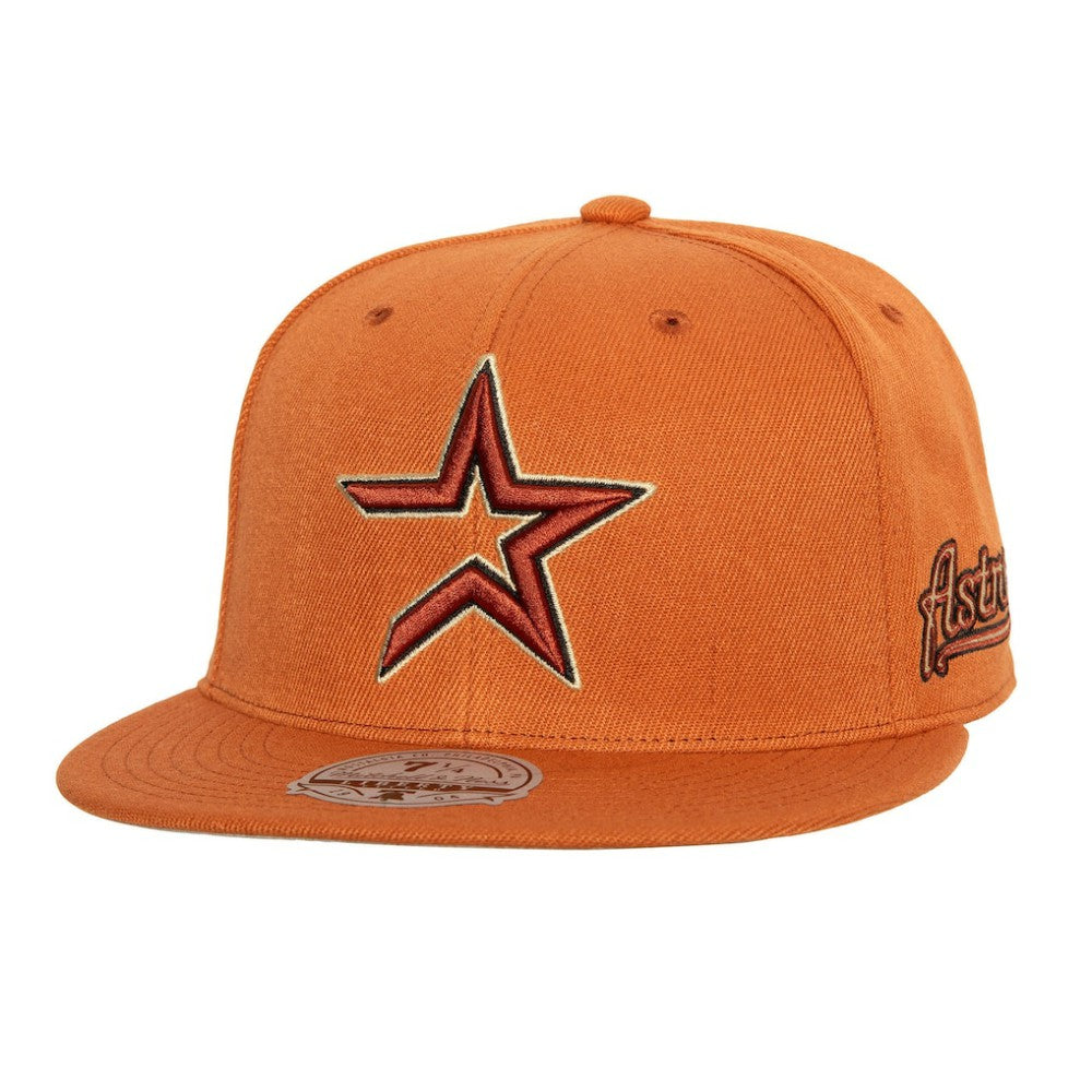 Houston Astros Cooperstown Collection Fitted Hat - Orange | Mitchell & Ness