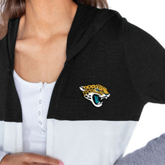 NFL Jacksonville Jaguars Gameday Couture Women's Tri-Blend Color Block Lightweight Cardigan Hoodie