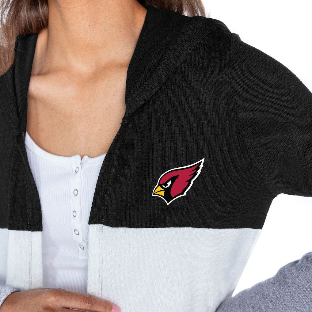 NFL Arizona Cardinals Gameday Couture Women's Tri-Blend Color Block Lightweight Cardigan Hoodie