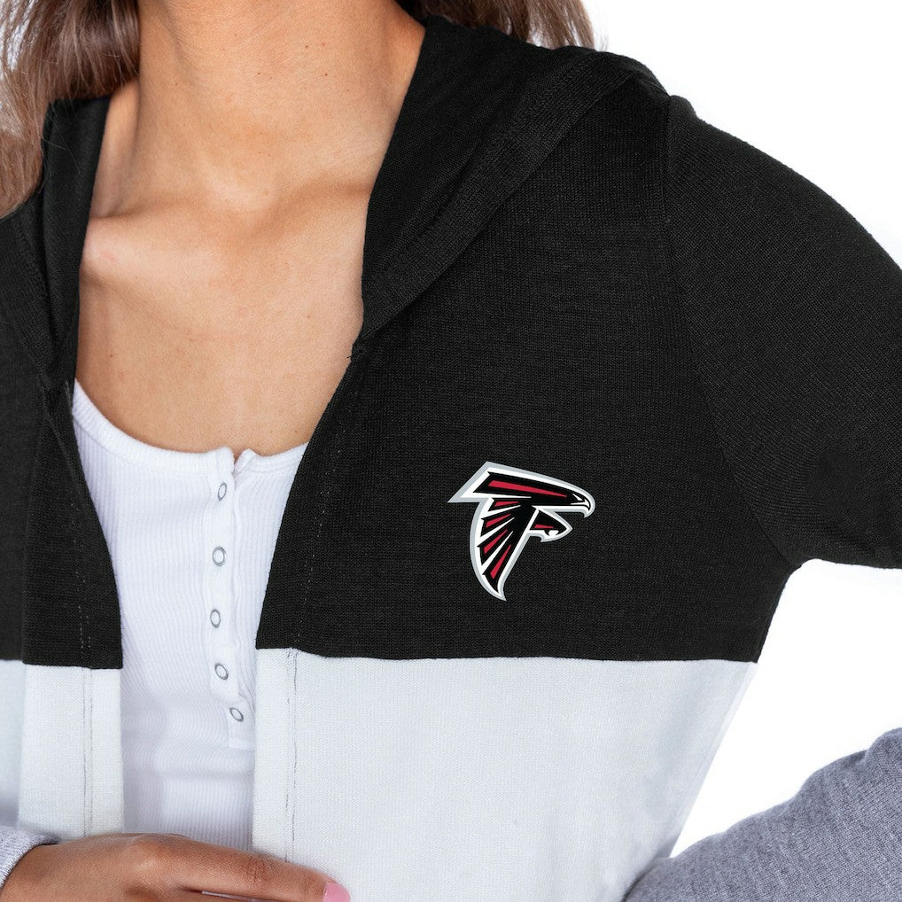 NFL Atlanta Falcons Gameday Couture Women's Tri-Blend Color Block Lightweight Cardigan Hoodie