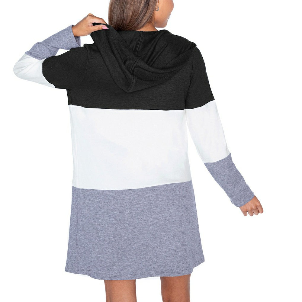 NFL Carolina Panthers Gameday Couture Women's Tri-Blend Color Block Lightweight Cardigan Hoodie