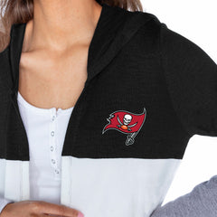 NFL Tampa Bay Buccaneers Gameday Couture Women's Tri-Blend Color Block Lightweight Cardigan Hoodie