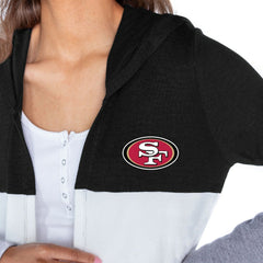 NFL San Francisco 49ers Gameday Couture Women's Tri-Blend Color Block Lightweight Cardigan Hoodie