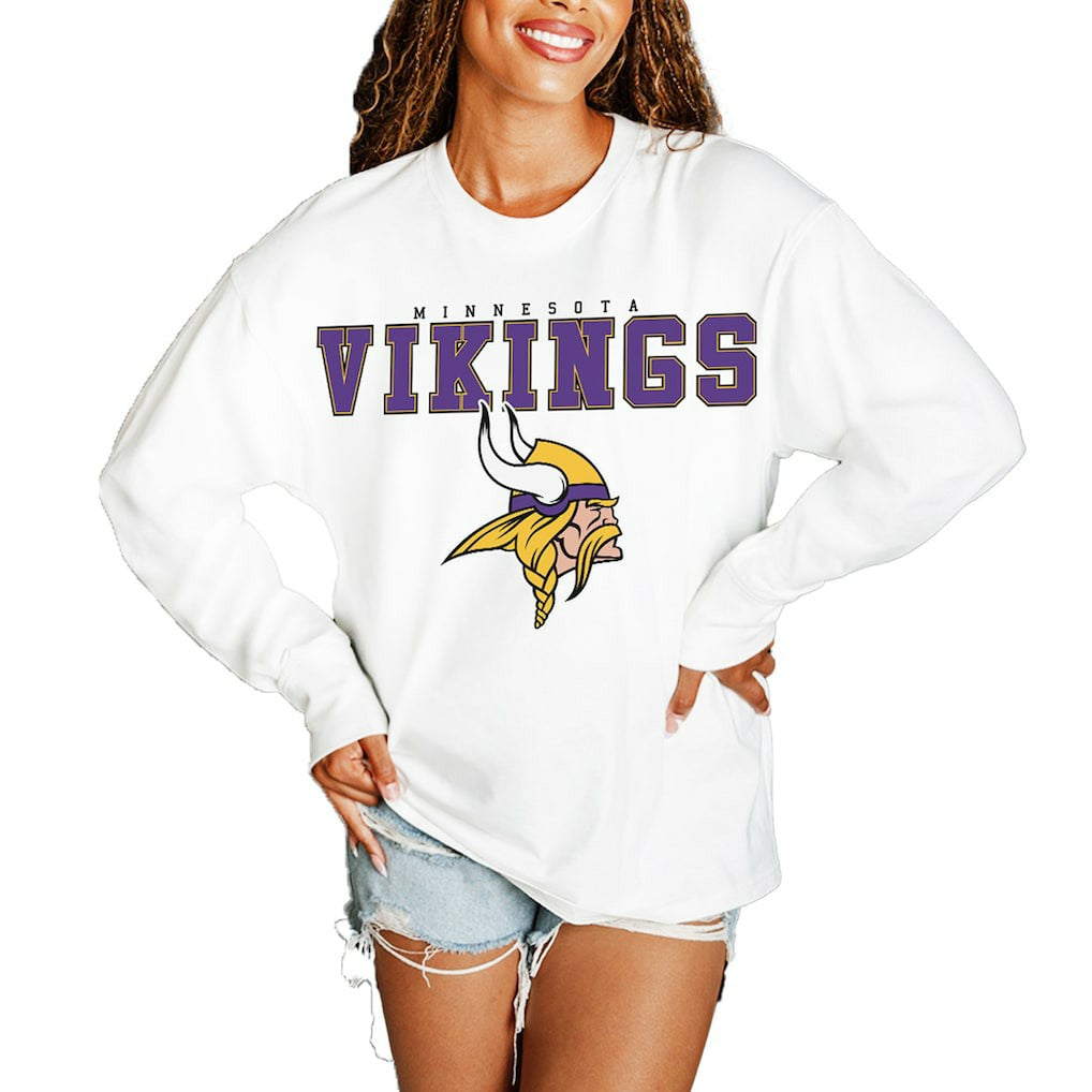 NFL Minnesota Vikings Gameday Couture Women's Big Goals Oversized Long Sleeve T-Shirt