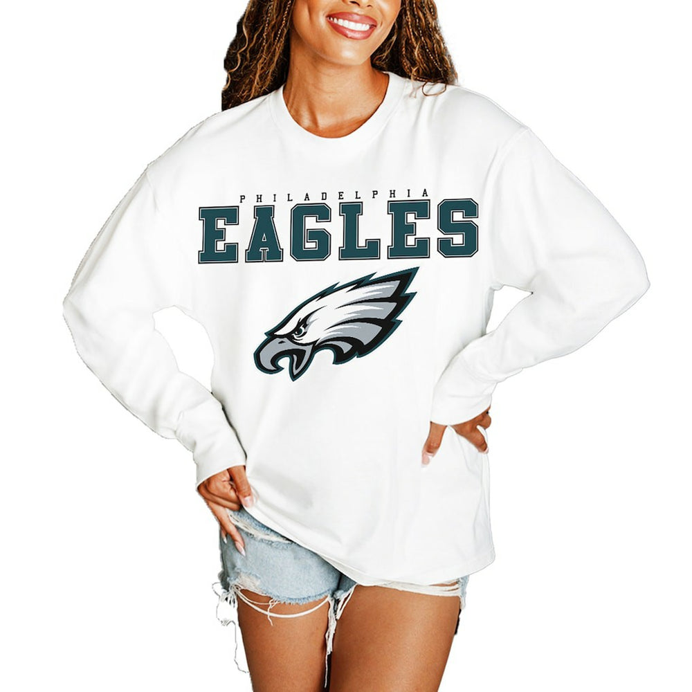 NFL Philadelphia Eagles Gameday Couture Women's Big Goals Oversized Long Sleeve T-Shirt