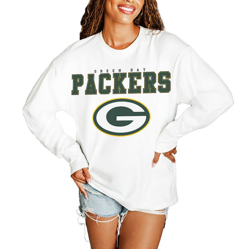 NFL Green Bay Packers Gameday Couture Women's Big Goals Oversized Long Sleeve T-Shirt