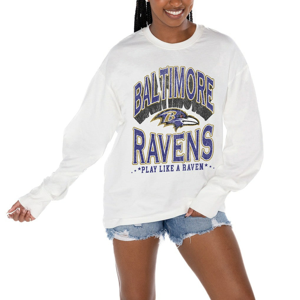 NFL Baltimore Ravens Gameday Couture Women's Time Out Oversized Long Sleeve T-Shirt