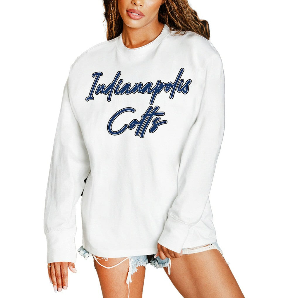 NFL Indianapolis Colts Gameday Couture Women's Classic Comeback Oversized Long Sleeve T-Shirt