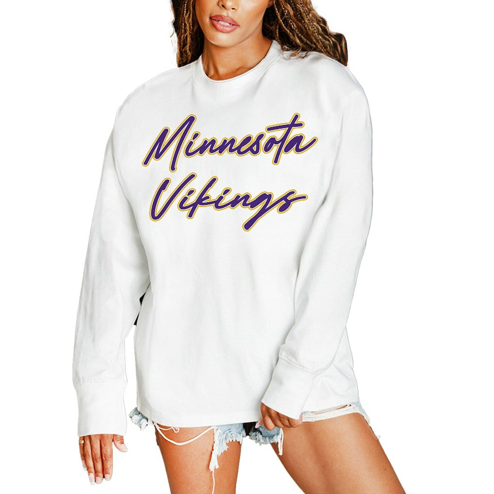 NFL Minnesota Vikings Gameday Couture Women's Classic Comeback Oversized Long Sleeve T-Shirt