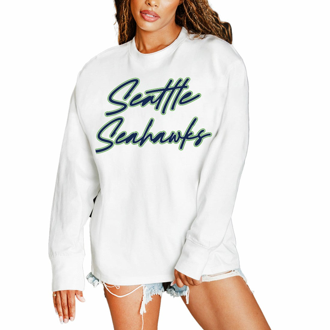 NFL Seattle Seahawks Gameday Couture Women's Classic Comeback Oversized Long Sleeve T-Shirt