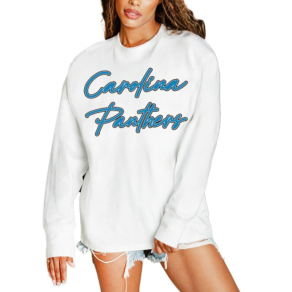 NFL Carolina Panthers Gameday Couture Women's Classic Comeback Oversized Long Sleeve T-Shirt