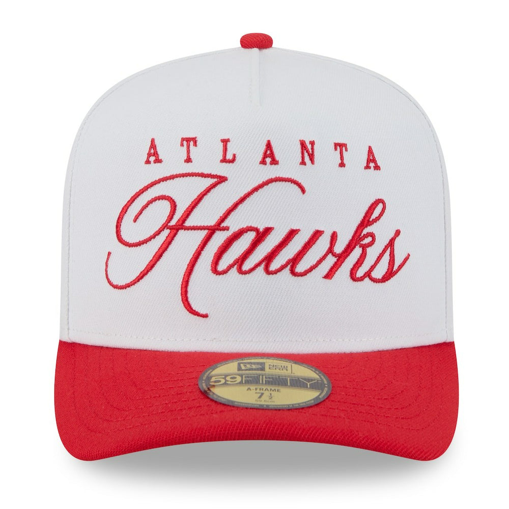 Atlanta Hawks 2025 NBA Draft A-Frame 59FIFTY Fitted Hat - White/Red | New Era discount