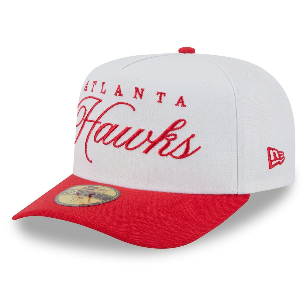 Atlanta Hawks 2025 NBA Draft A-Frame 59FIFTY Fitted Hat - White/Red | New Era discount