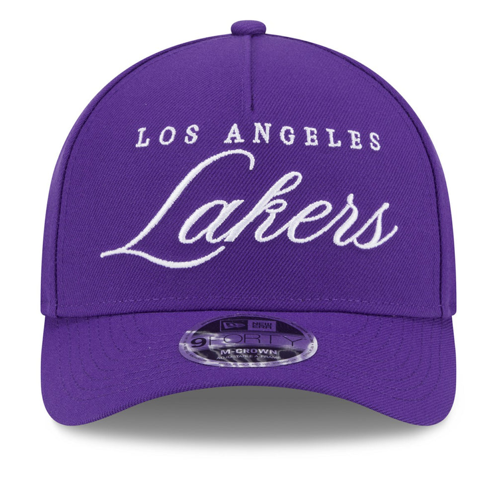 Los Angeles Lakers 2025 NBA Draft M-Crown A-Frame 9FORTY Adjustable Hat - Purple | New Era shop