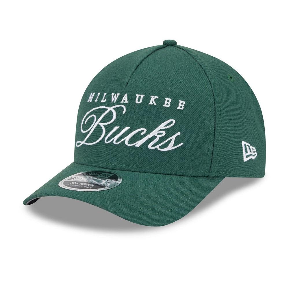 Milwaukee Bucks 2025 NBA Draft M-Crown A-Frame 9FORTY Adjustable Hat - Hunter Green | New Era for sale