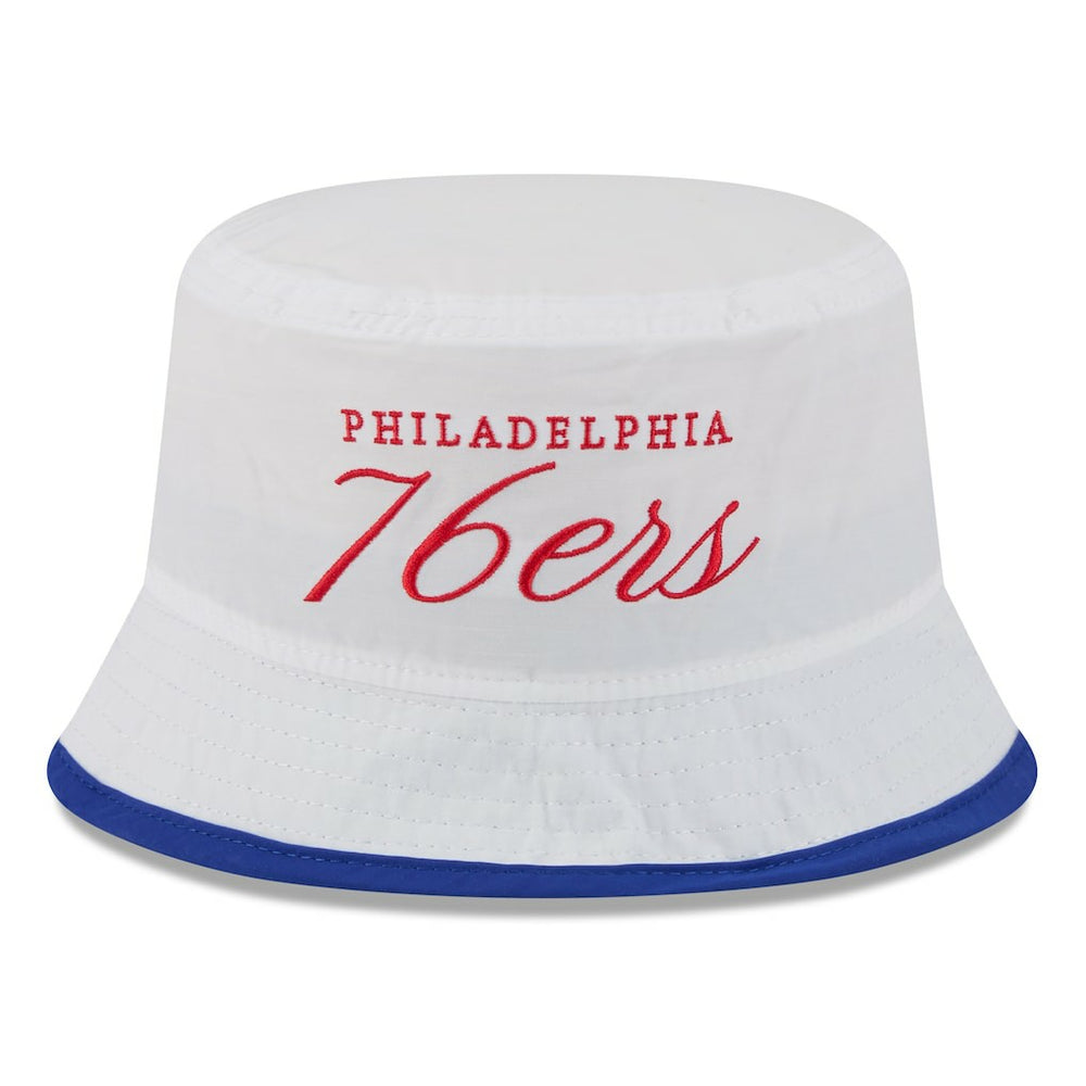 Philadelphia 76ers 2025 NBA Draft Nylon Bucket Hat - White/Royal | New Era sale