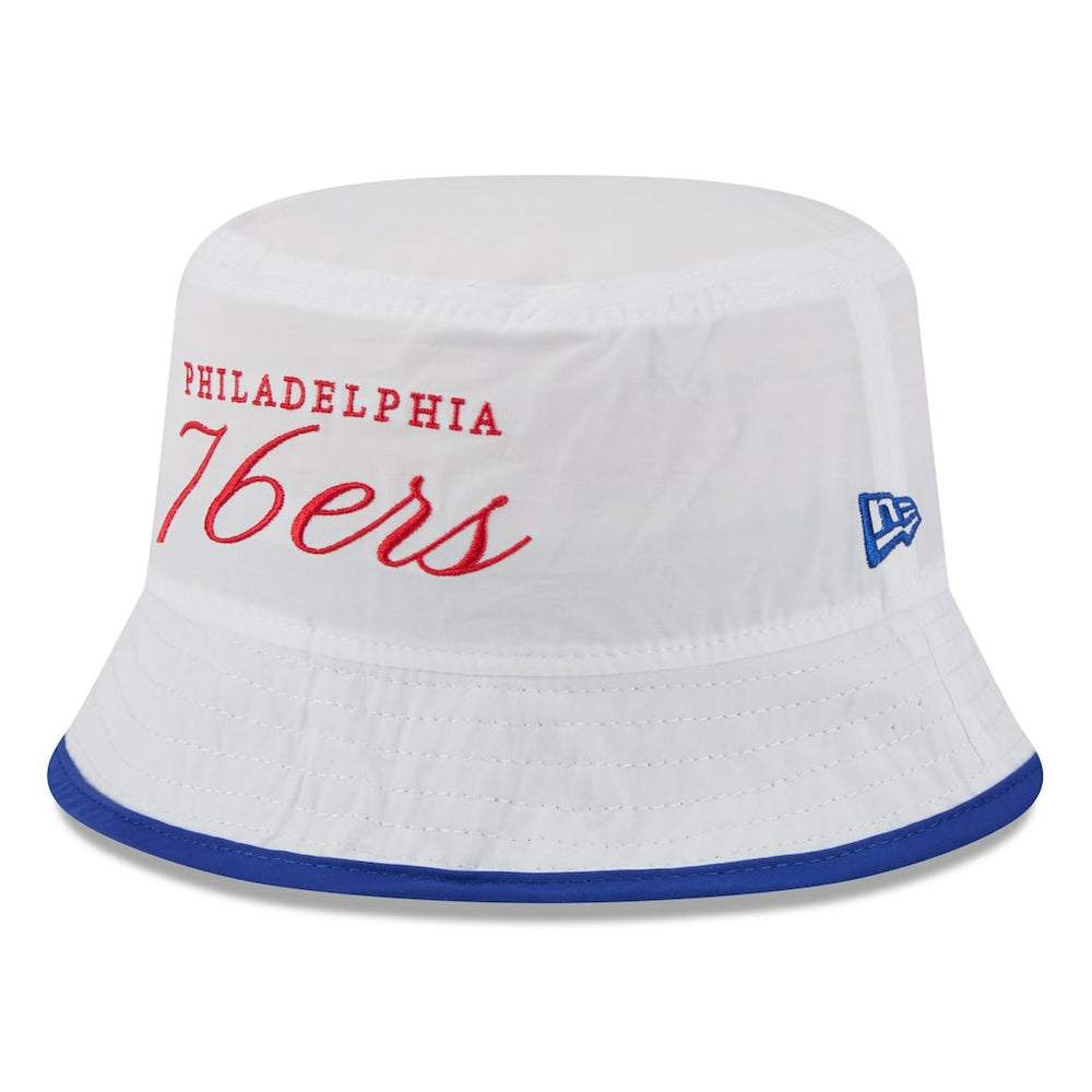 Philadelphia 76ers 2025 NBA Draft Nylon Bucket Hat - White/Royal | New Era sale