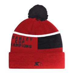 Chicago Blackhawks Starter Chyron Commemorative Cuffed Knit Hat with Pom