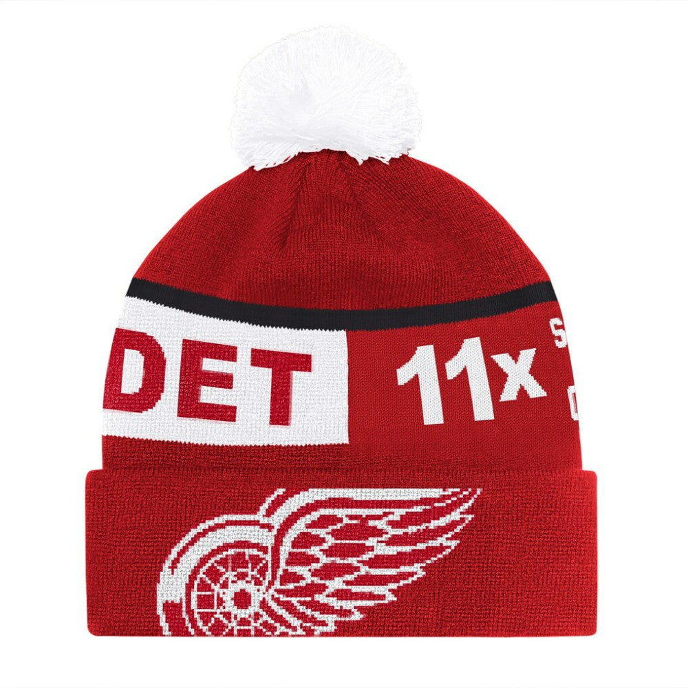 Detroit Red Wings Starter Chyron Commemorative Cuffed Knit Hat with Pom