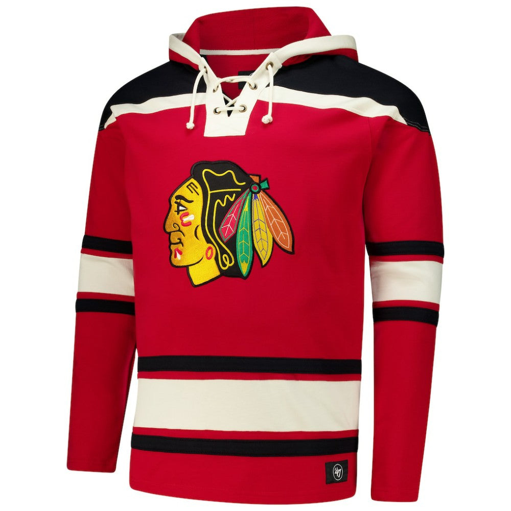 Connor Bedard Chicago Blackhawks '47 Big & Tall Lace-up Pullover Hoodie