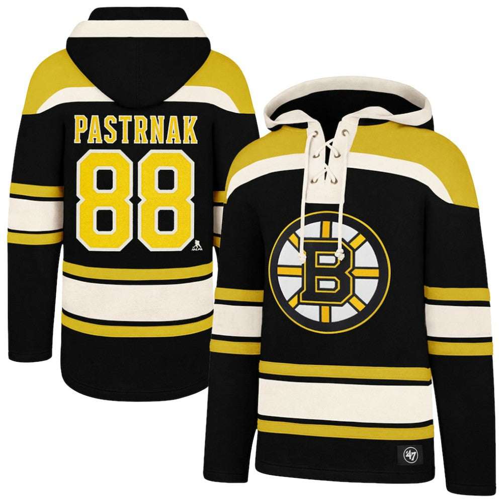 David Pastrnak Boston Bruins '47 Big & Tall Lace-up Pullover Hoodie