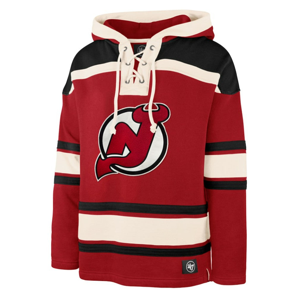Jack Hughes New Jersey Devils '47 Big & Tall Lace-up Pullover Hoodie