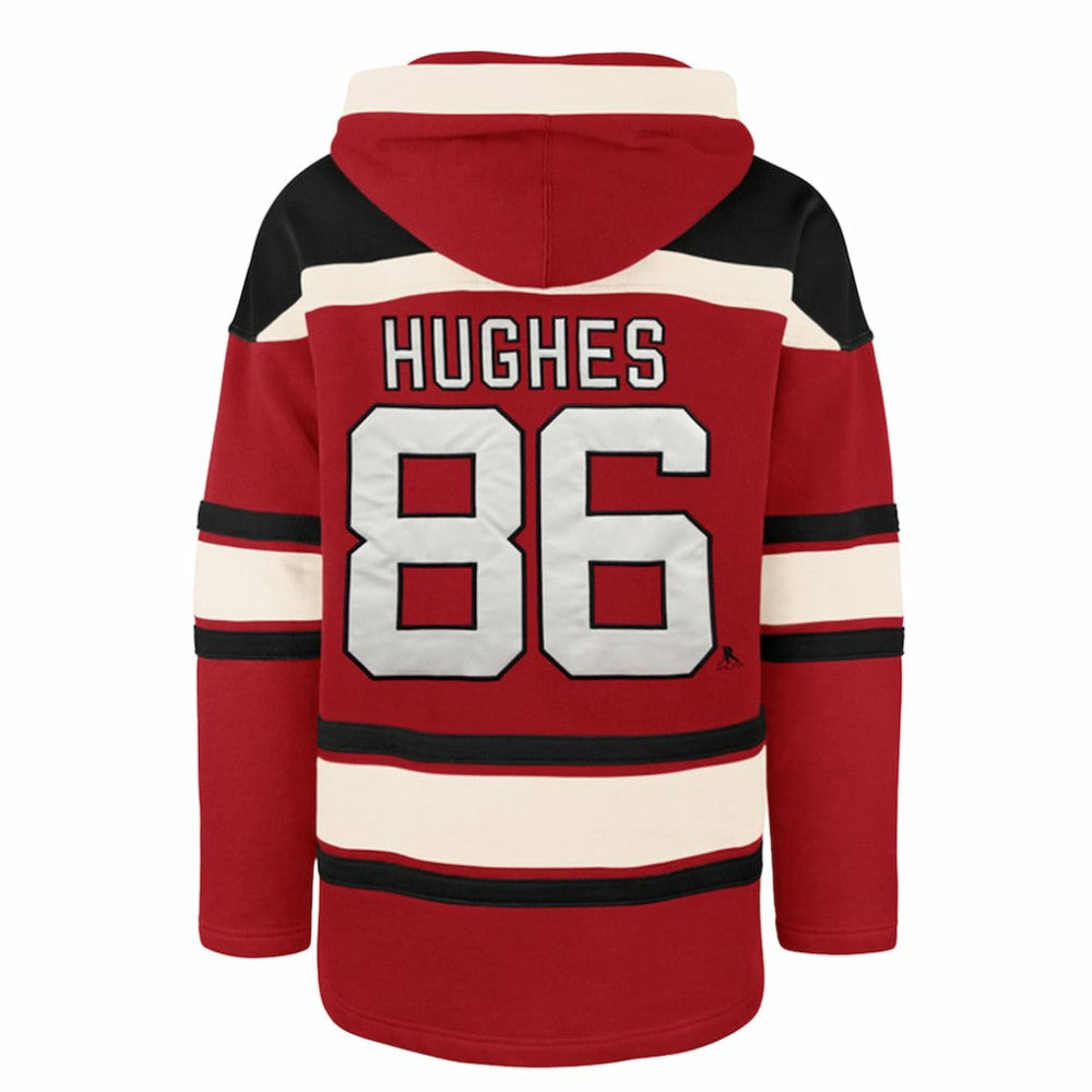 Jack Hughes New Jersey Devils '47 Big & Tall Lace-up Pullover Hoodie