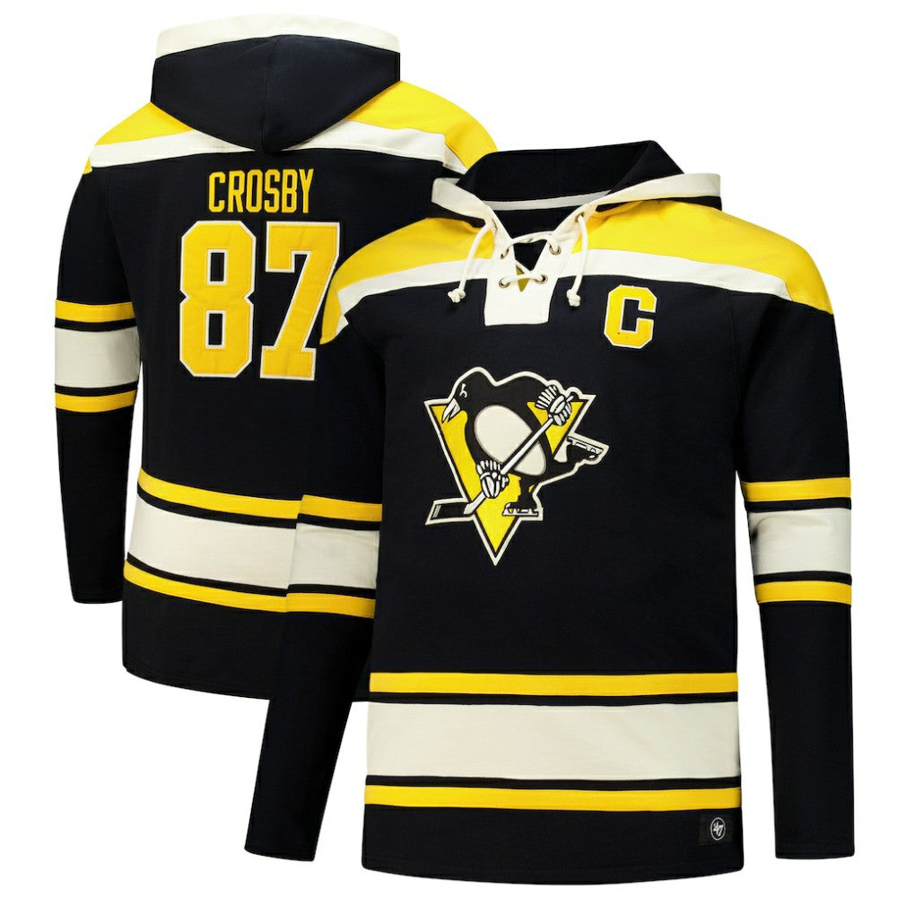 Sidney Crosby Pittsburgh Penguins '47 Big & Tall Lace-up Pullover Hoodie