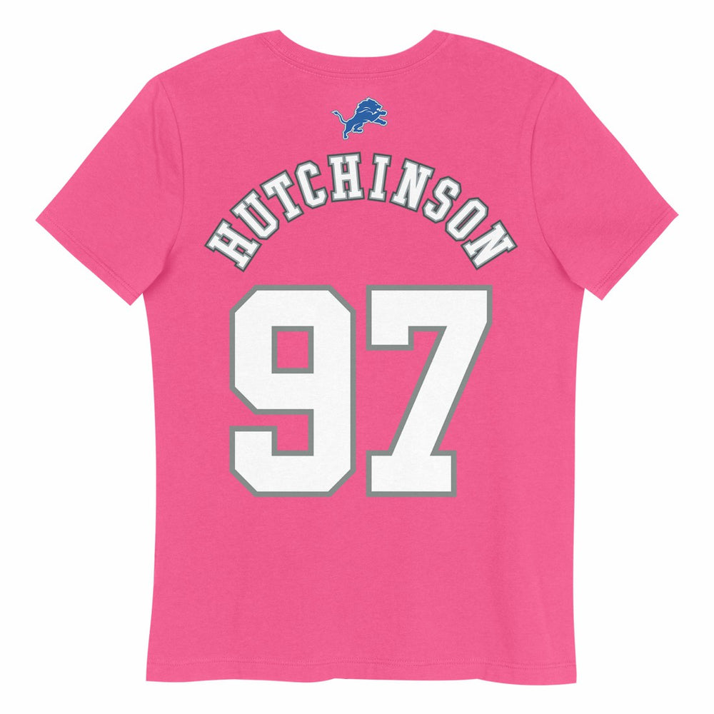 NFL Detroit Lions Aidan Hutchinson  Girls Youth Player Name & Number T-Shirt