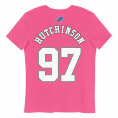 NFL Detroit Lions Aidan Hutchinson  Girls Youth Player Name & Number T-Shirt