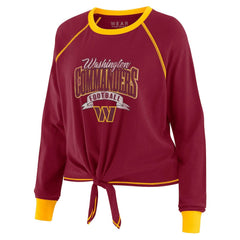 NFL Washington Commanders WEAR by Erin Andrews Women's Plus Size Tie-Front Long Sleeve Top