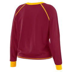 NFL Washington Commanders WEAR by Erin Andrews Women's Plus Size Tie-Front Long Sleeve Top