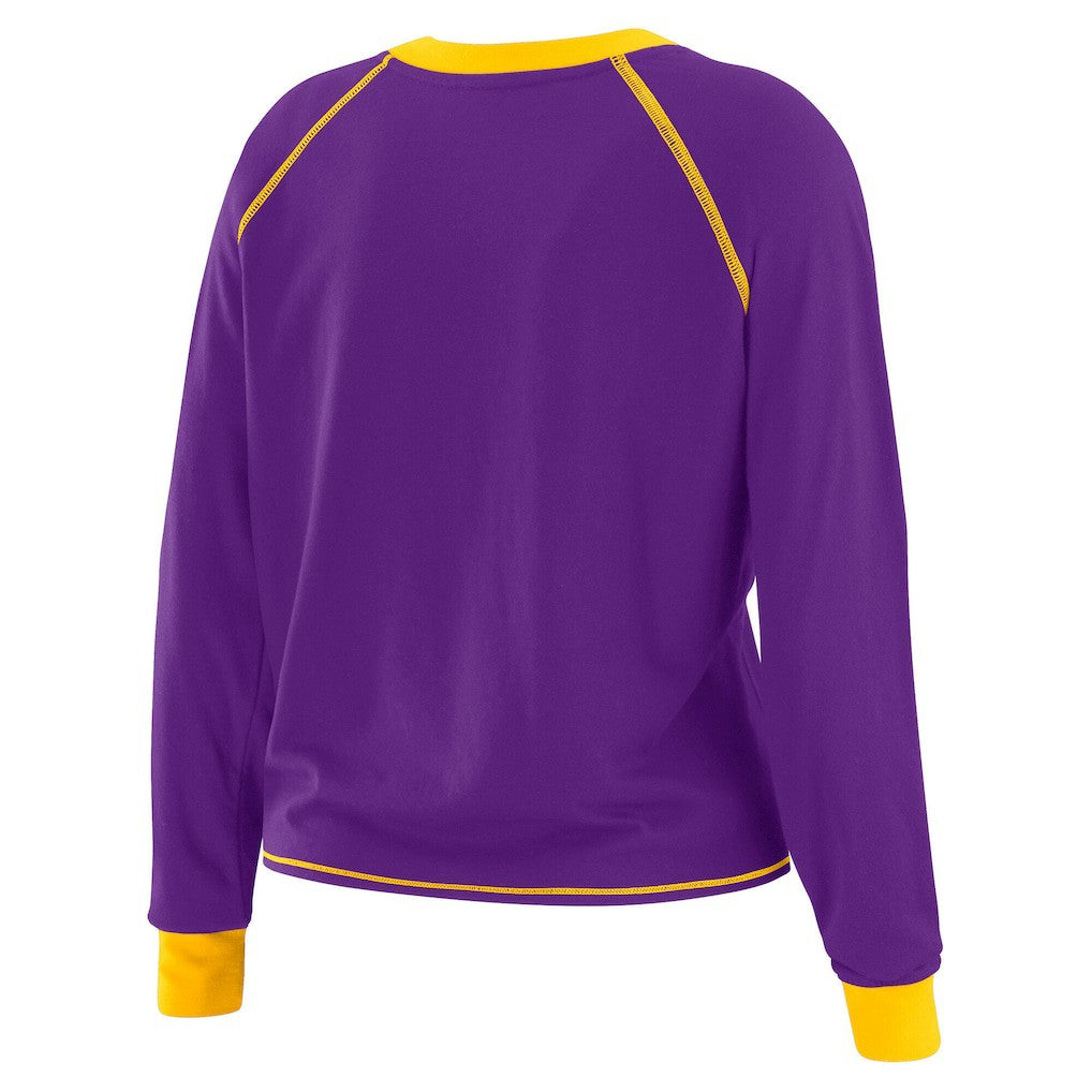 NFL Minnesota Vikings WEAR by Erin Andrews Women's Plus Size Tie-Front Long Sleeve Top