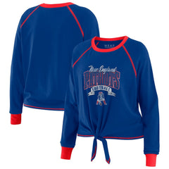 NFL New England Patriots WEAR by Erin Andrews Women's Plus Size Tie-Front Long Sleeve Top