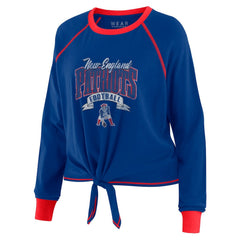 NFL New England Patriots WEAR by Erin Andrews Women's Plus Size Tie-Front Long Sleeve Top
