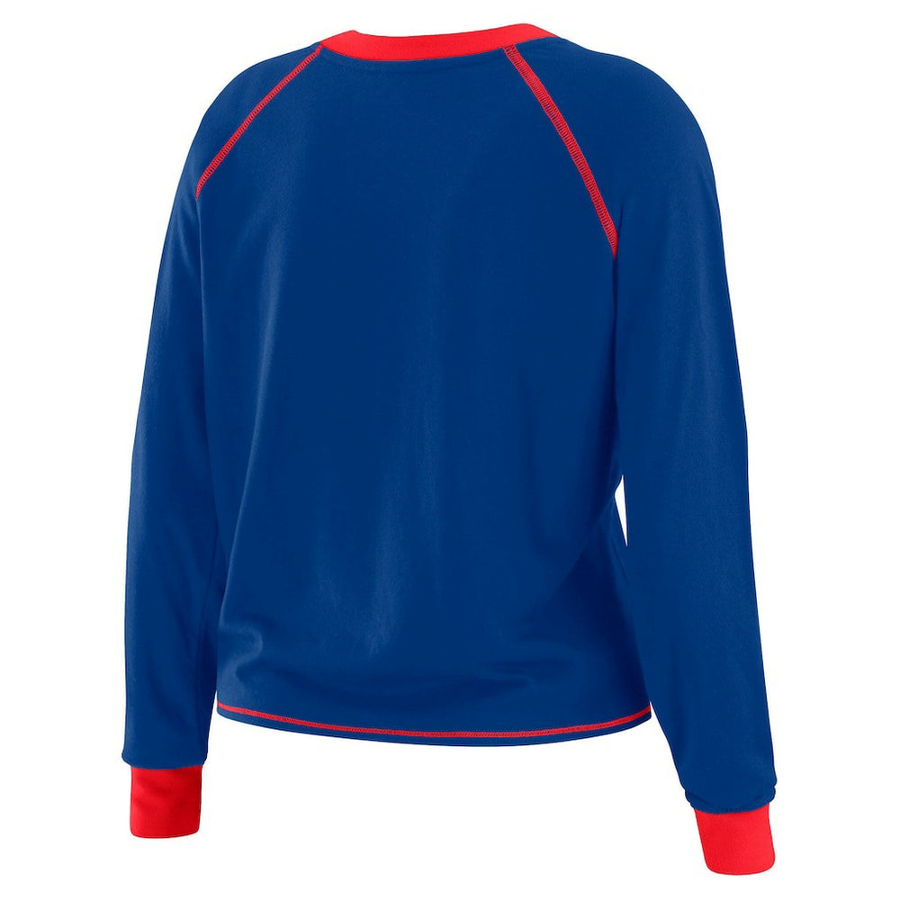 NFL New England Patriots WEAR by Erin Andrews Women's Plus Size Tie-Front Long Sleeve Top