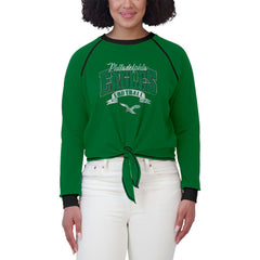 NFL Philadelphia Eagles WEAR by Erin Andrews Women's Plus Size Tie-Front Long Sleeve Top