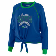 NFL Seattle Seahawks WEAR by Erin Andrews Women's Plus Size Tie-Front Long Sleeve Top
