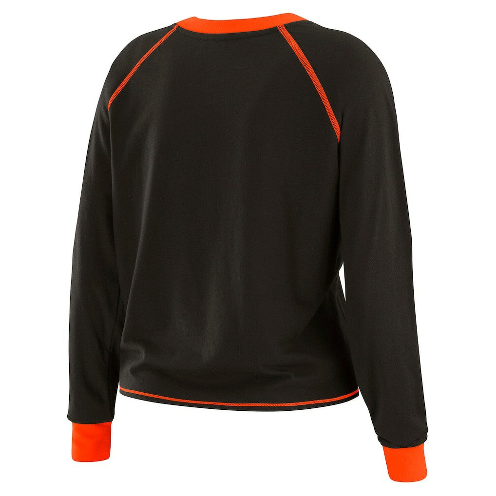 NFL Cincinnati Bengals WEAR by Erin Andrews Women's Plus Size Tie-Front Long Sleeve Top
