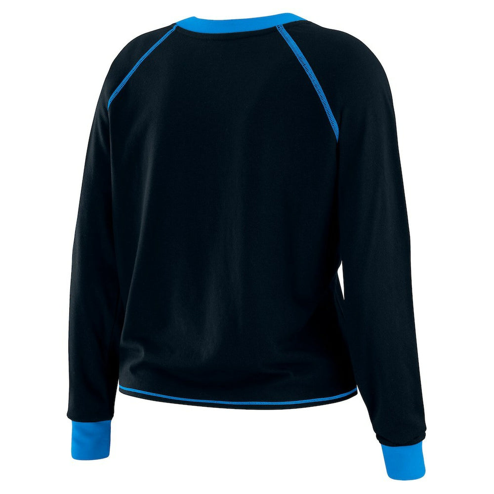 NFL Carolina Panthers WEAR by Erin Andrews Women's Plus Size Tie-Front Long Sleeve Top