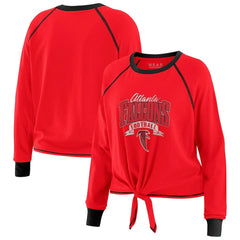 NFL Atlanta Falcons WEAR by Erin Andrews Women's Plus Size Tie-Front Long Sleeve Top
