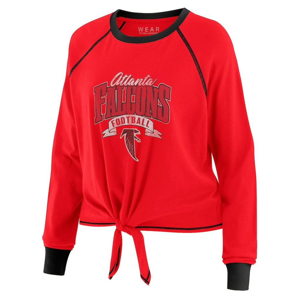 NFL Atlanta Falcons WEAR by Erin Andrews Women's Plus Size Tie-Front Long Sleeve Top