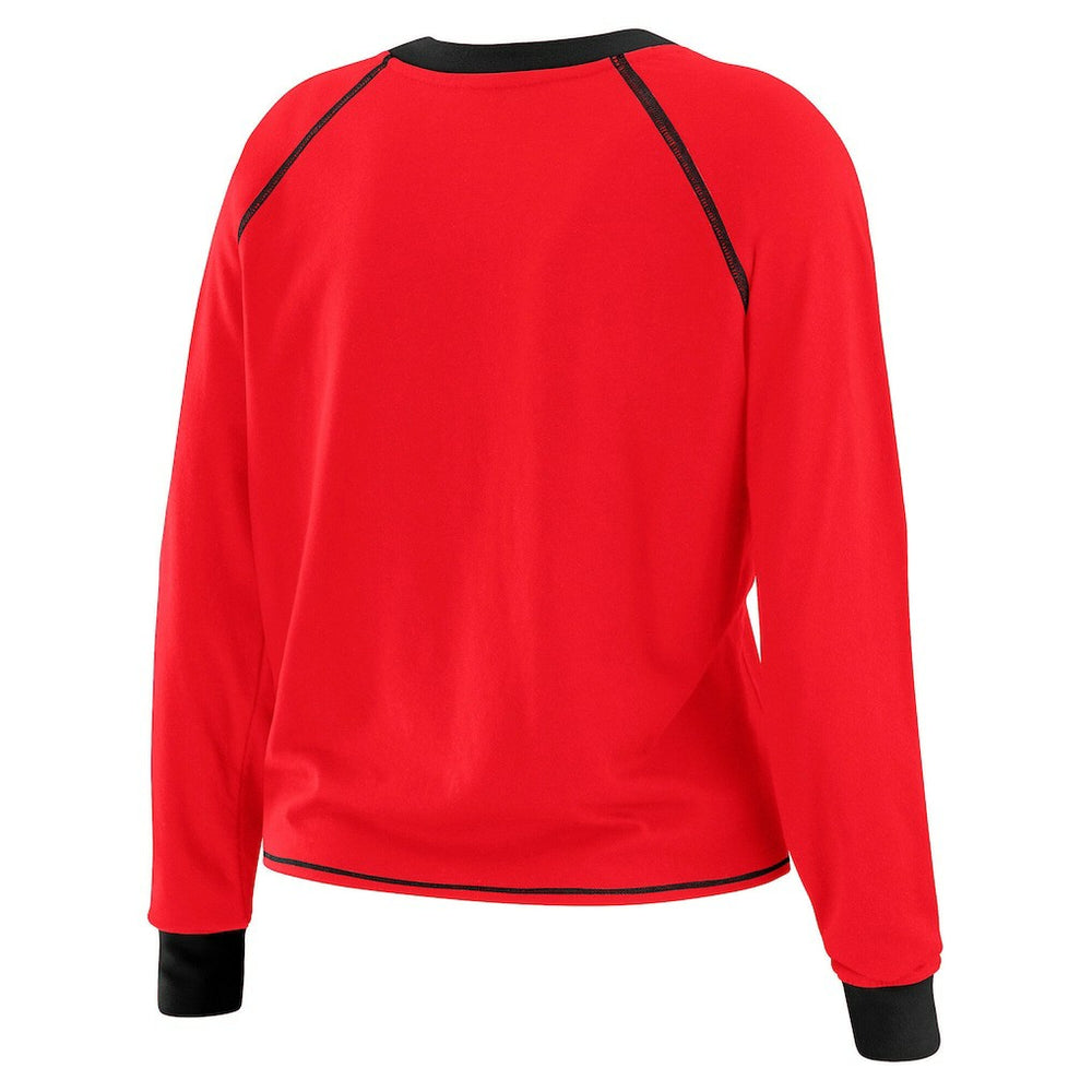 NFL Atlanta Falcons WEAR by Erin Andrews Women's Plus Size Tie-Front Long Sleeve Top