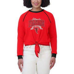 NFL Atlanta Falcons WEAR by Erin Andrews Women's Plus Size Tie-Front Long Sleeve Top